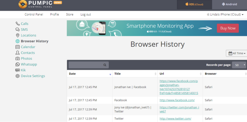 Pumpic Control Panel Application: Easy On-the-Go Parental Monitoring